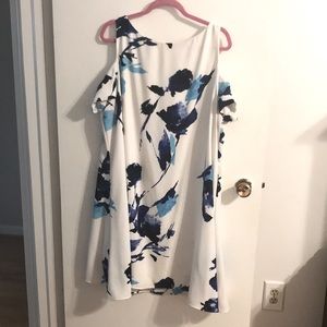 Spring floral cold shoulder dress